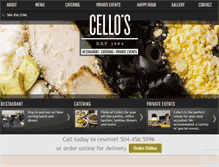 Tablet Screenshot of cellosrestaurant.com